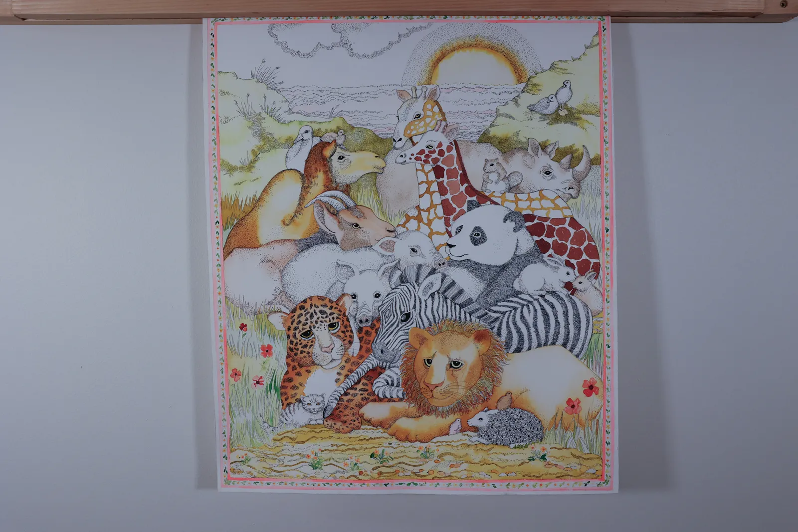 Ink & Watercolor "Peaceable Kingdom" Menagerie