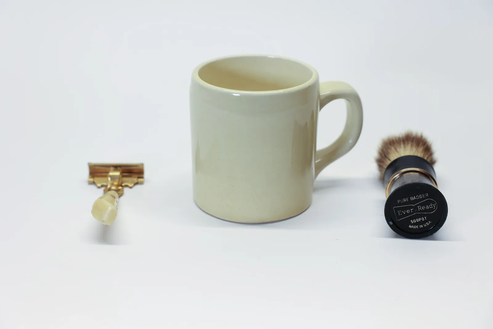 Vintage JBW Co Shaving Set Mug Brush Razor
