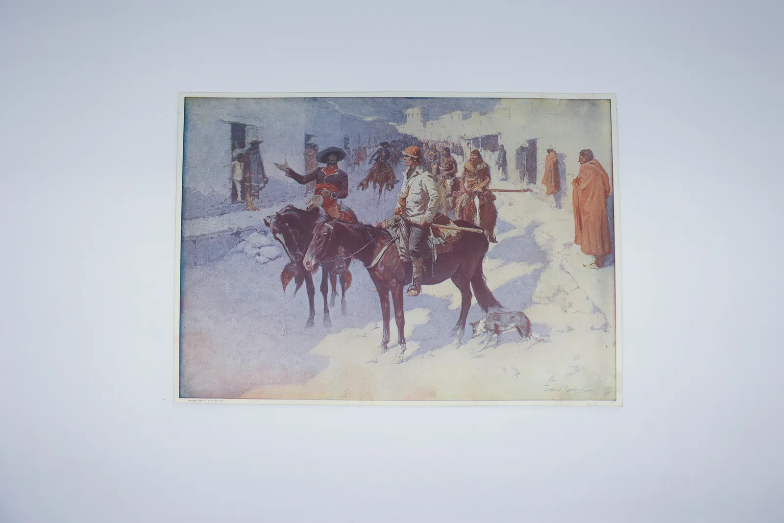 Frederic Remington Print, Riders in Mexican Street