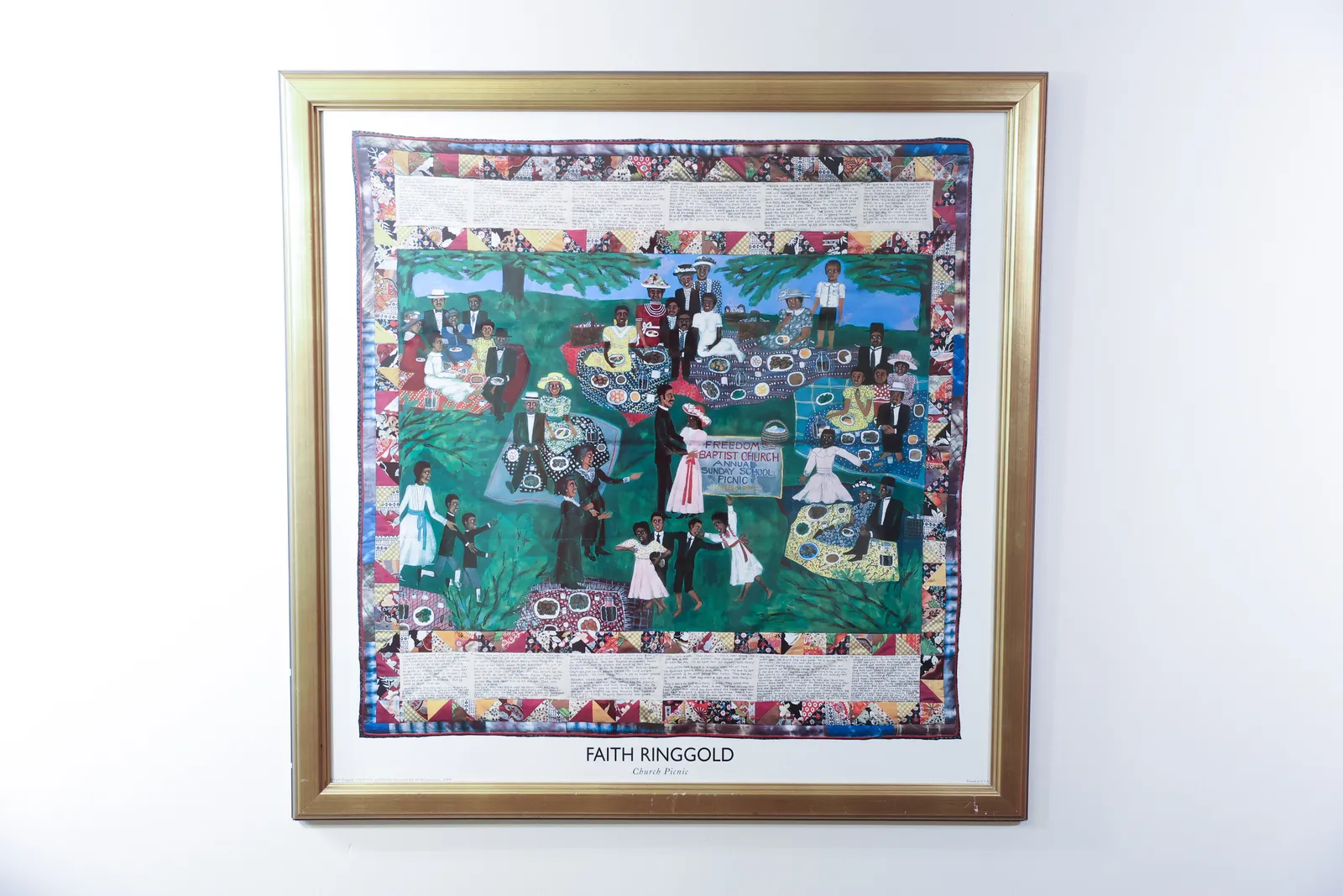 Faith Ringgold Church Picnic Framed Rare Litho