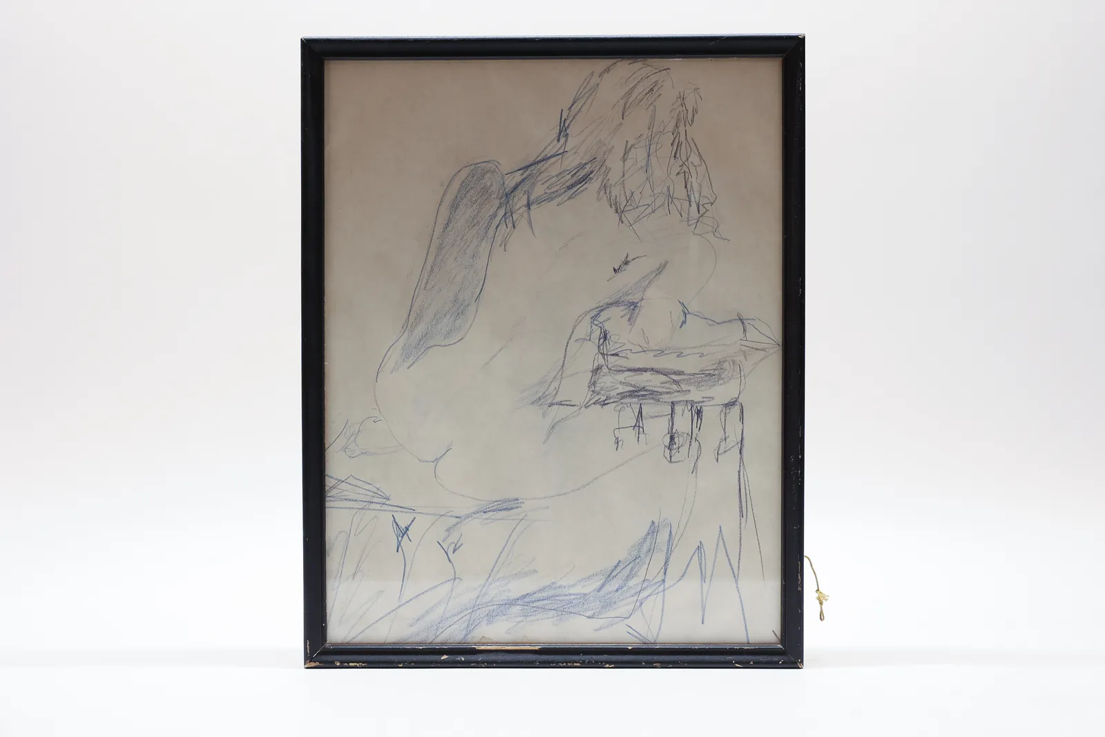 Vintage Reclining Nude Study, Colored Pencil