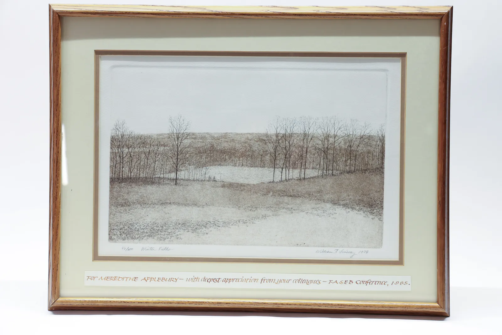 Drypoint Etching Fields in Winter William Livesay
